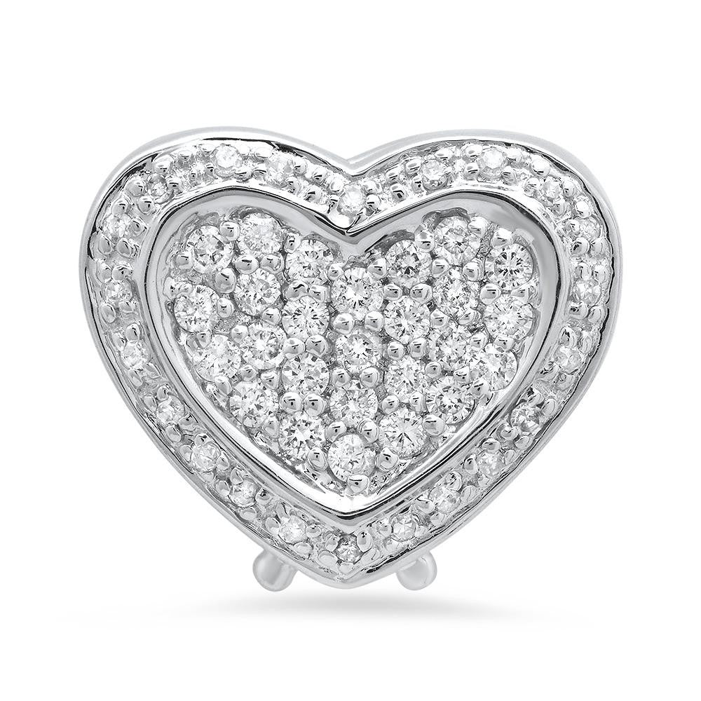 White Pavé Heart Charm