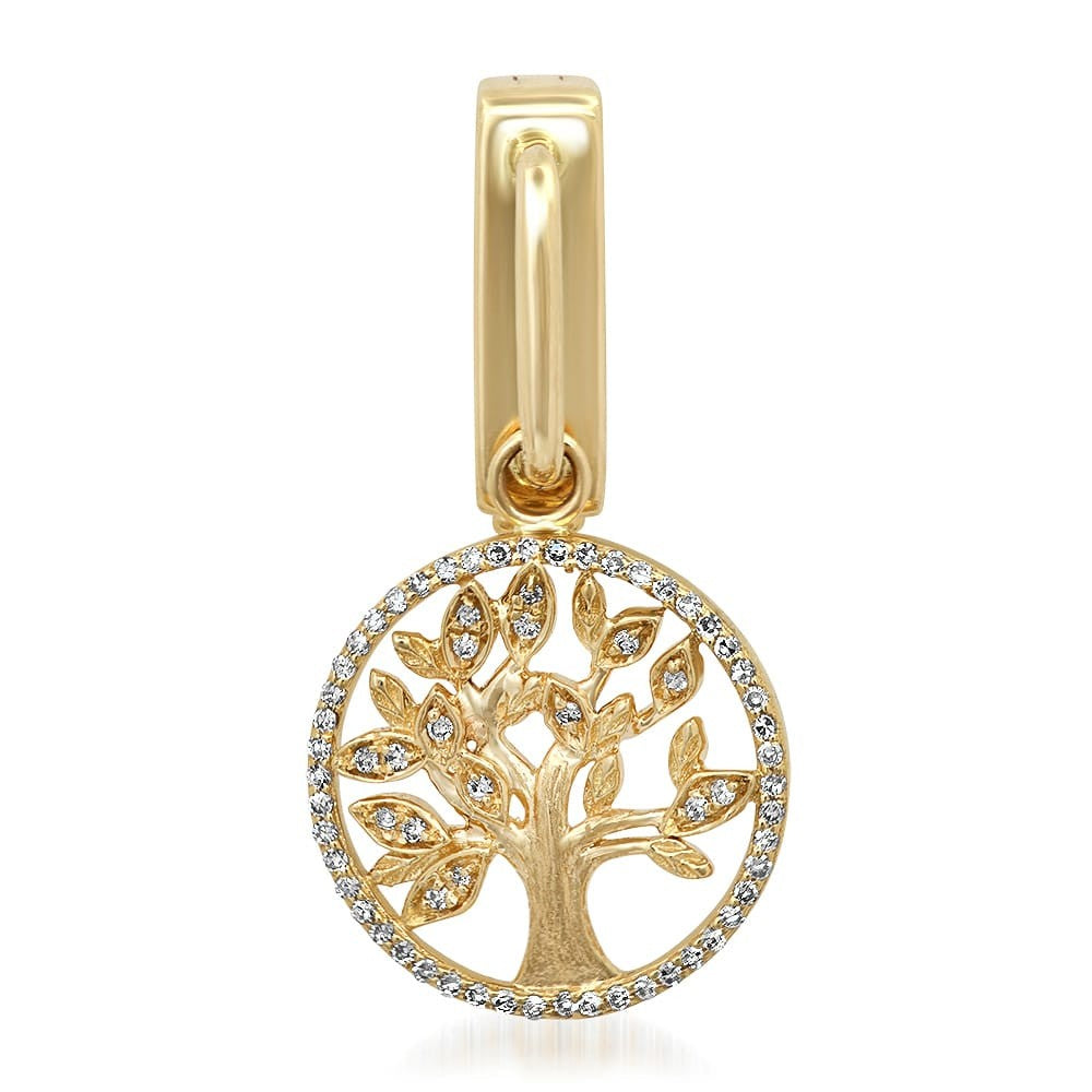 Yellow Gold Hanging Tree of Life Charm