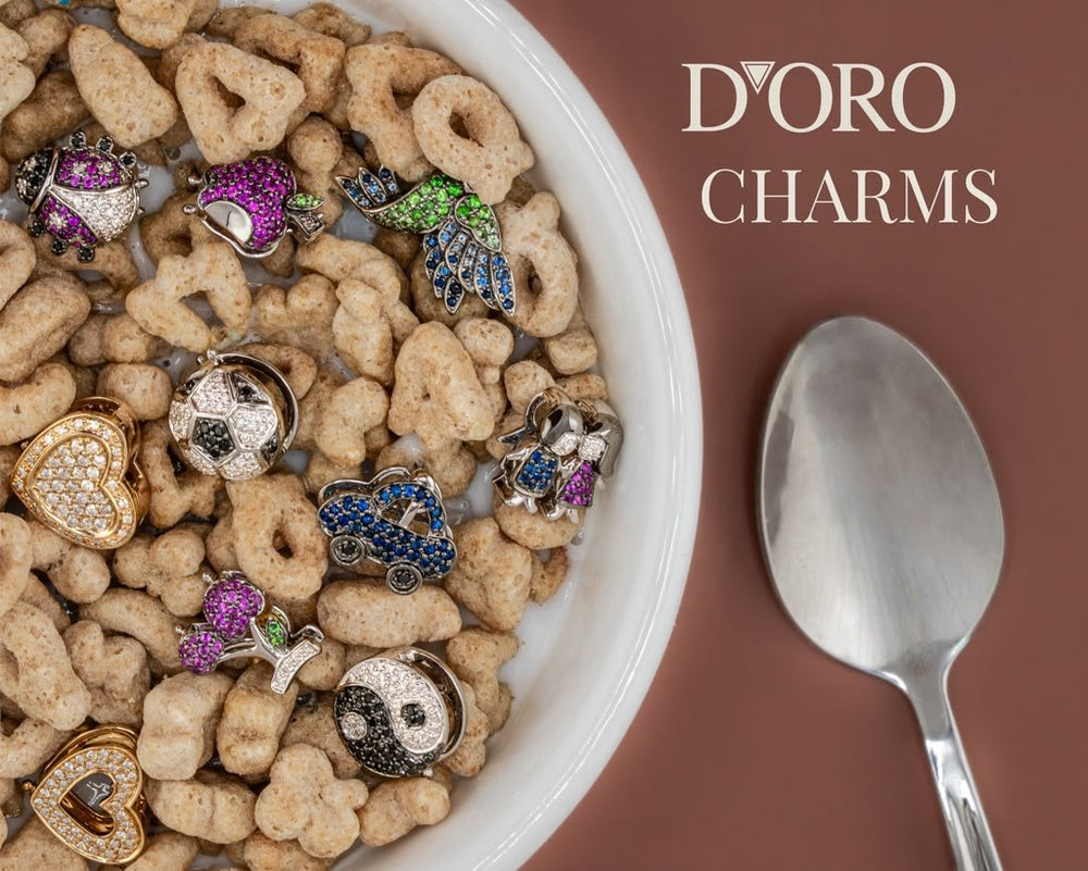 D'ORO charms in a bowl of cereal