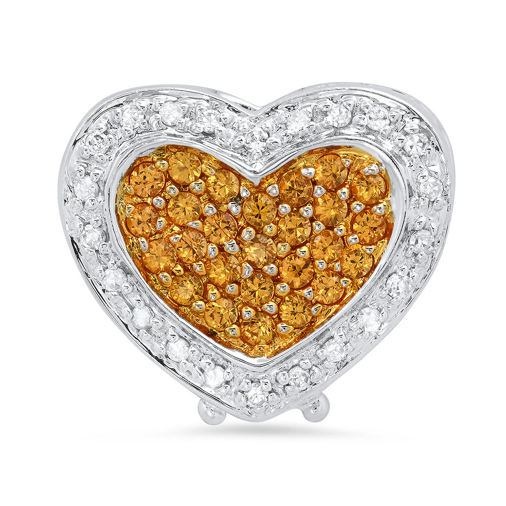 Amber Heart Charm