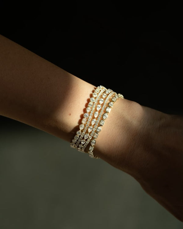 D'ORO Lab stacked lab-grown diamond bracelets